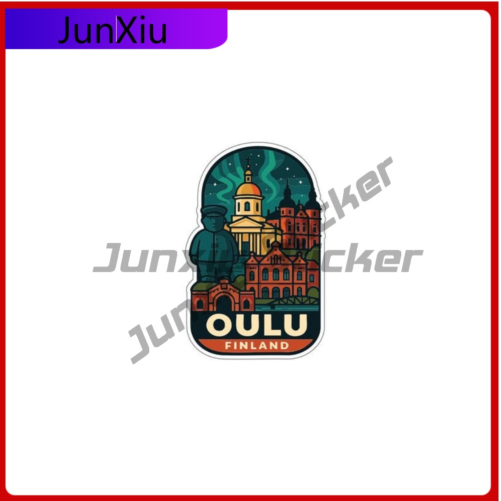 Sticker Luggage Decorative - Oulu Finland City Vinyl Decal Vacation
