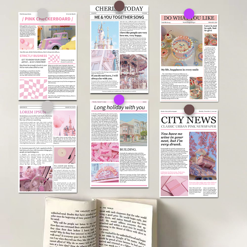 Sticker Luggage Decorative - 10×15CM 10PCS Pink Memory Poster Sticker