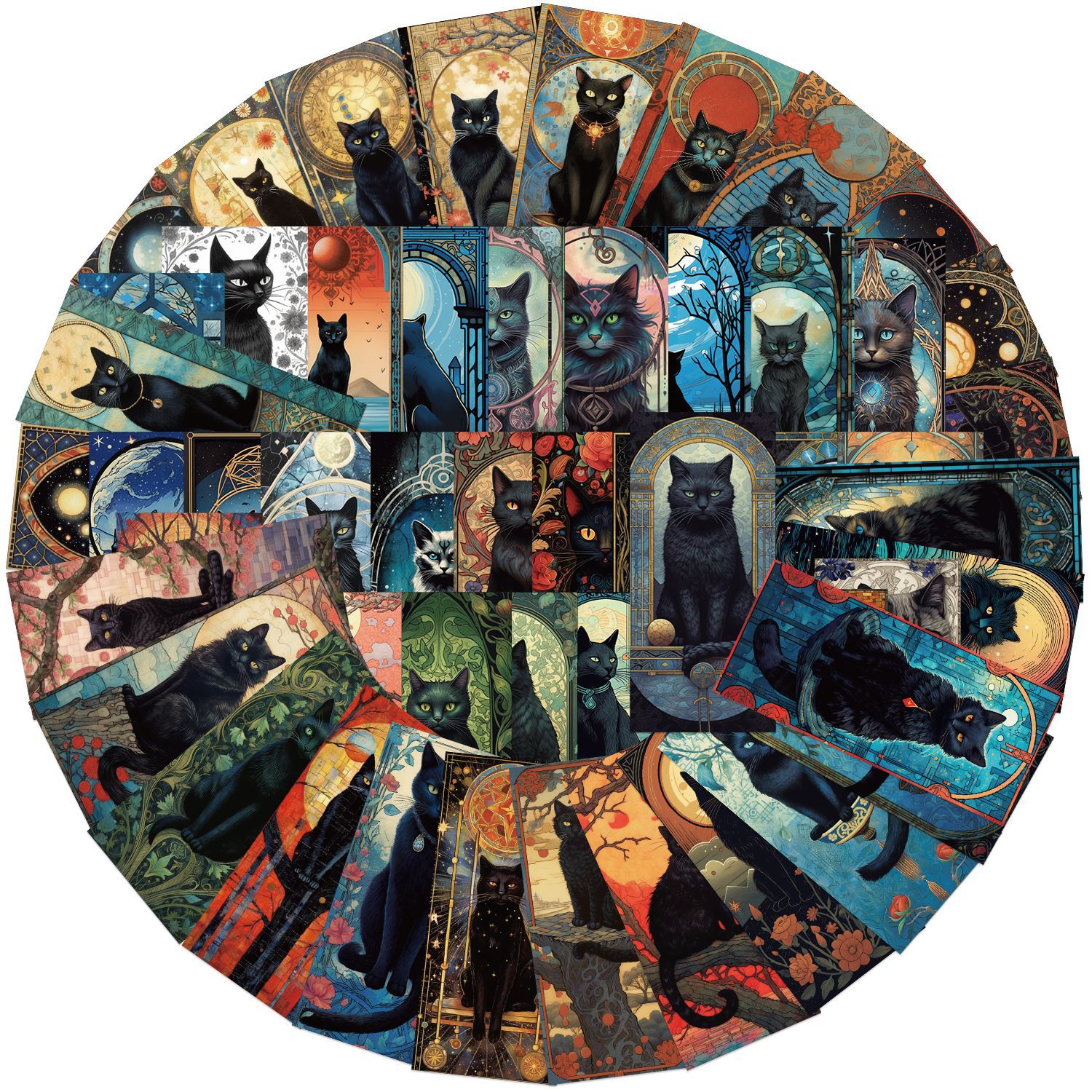 Sticker Luggage Decorative - 60PCS Dark Gothic Black Cat Home