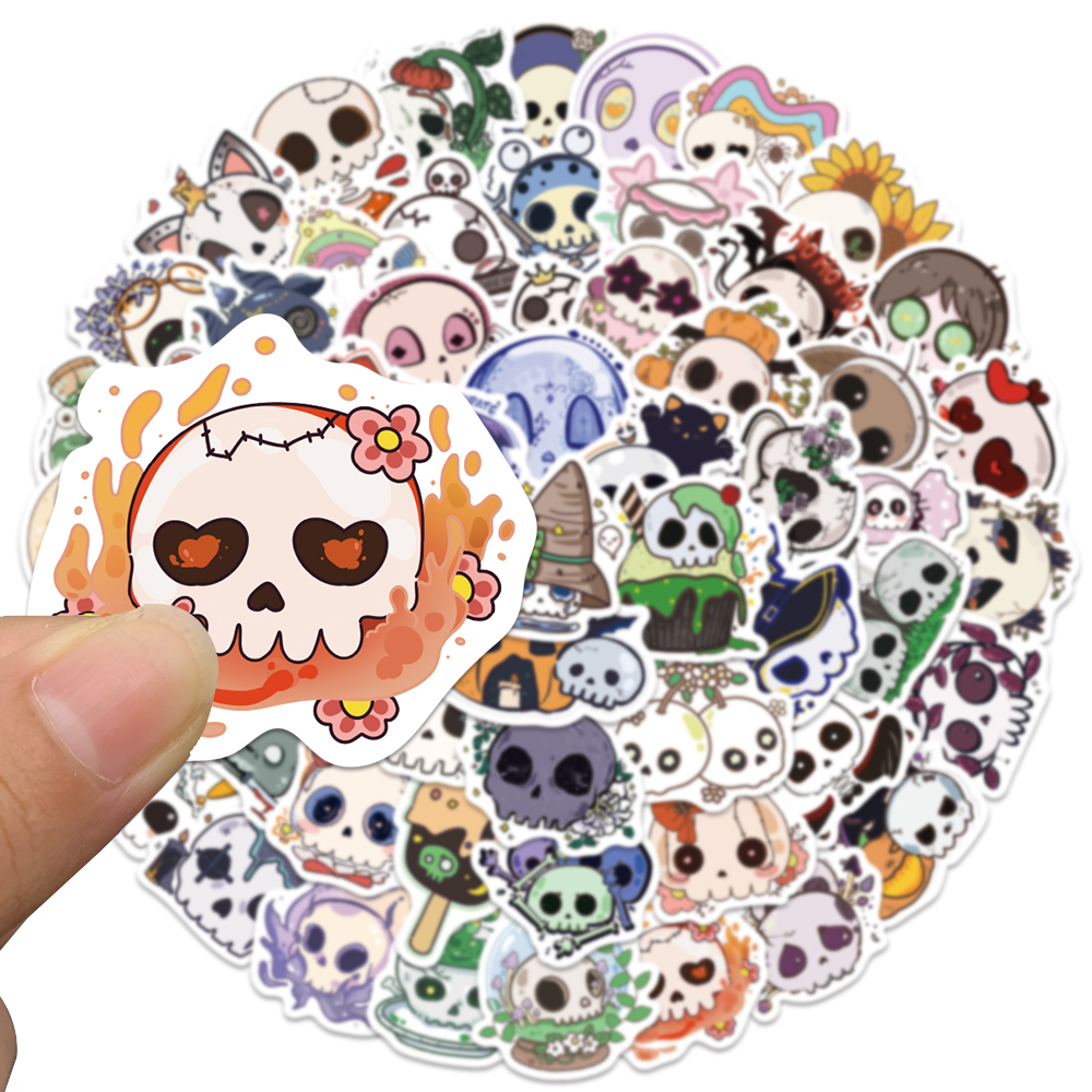 60pcs Halloween Skull Sticker  - Sticker Luggage Decorative review and price