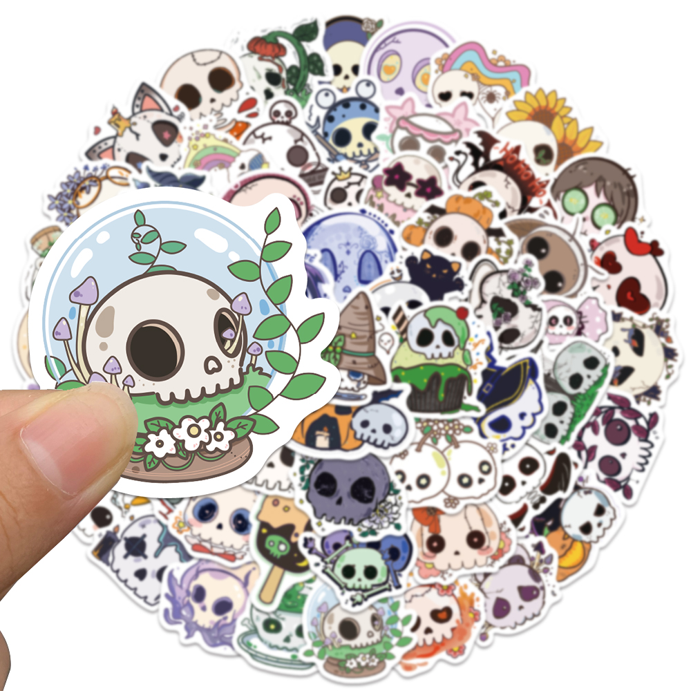 60pcs Halloween Skull Sticker  - Sticker Luggage Decorative review and price