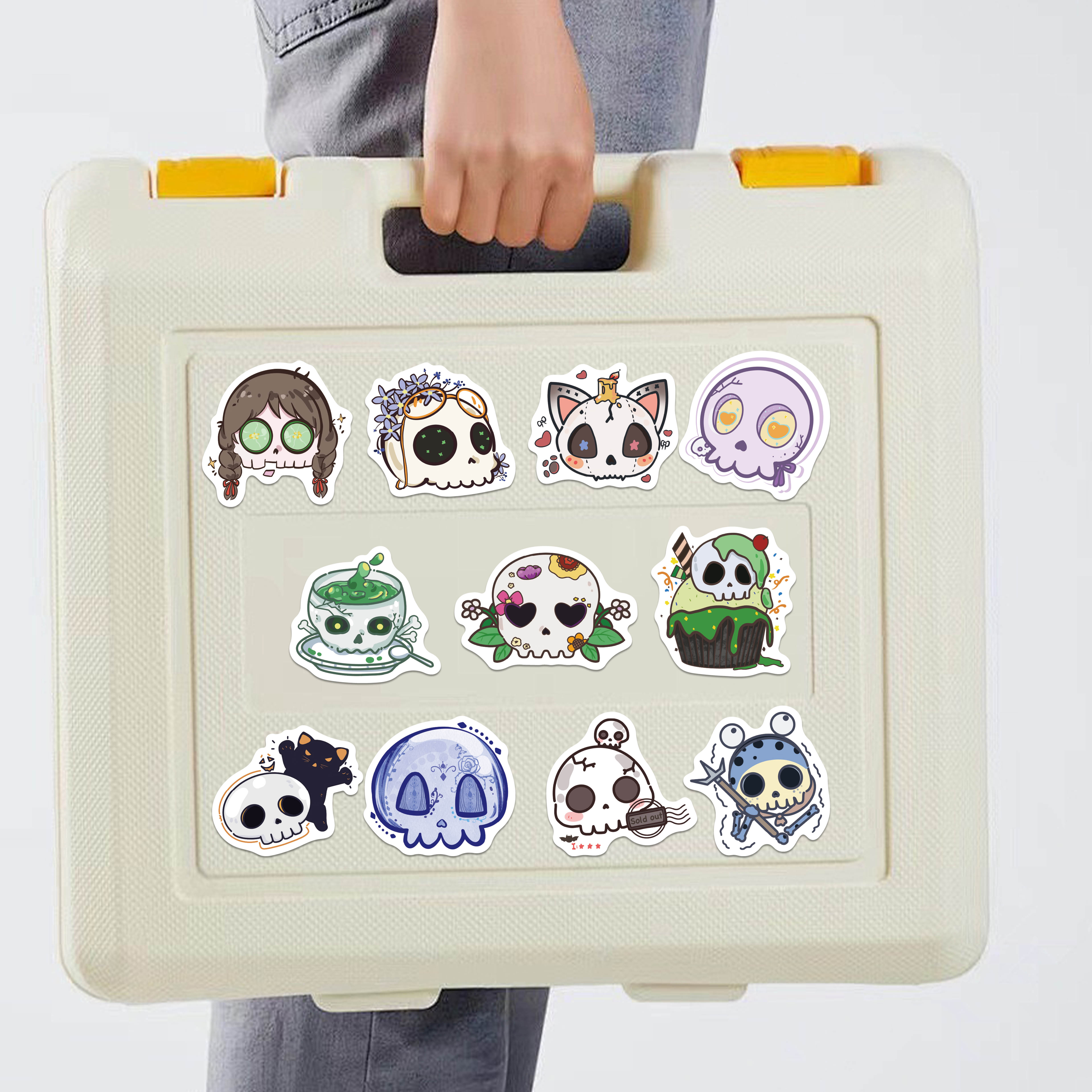 60pcs Halloween Skull Sticker  - Sticker Luggage Decorative review and price