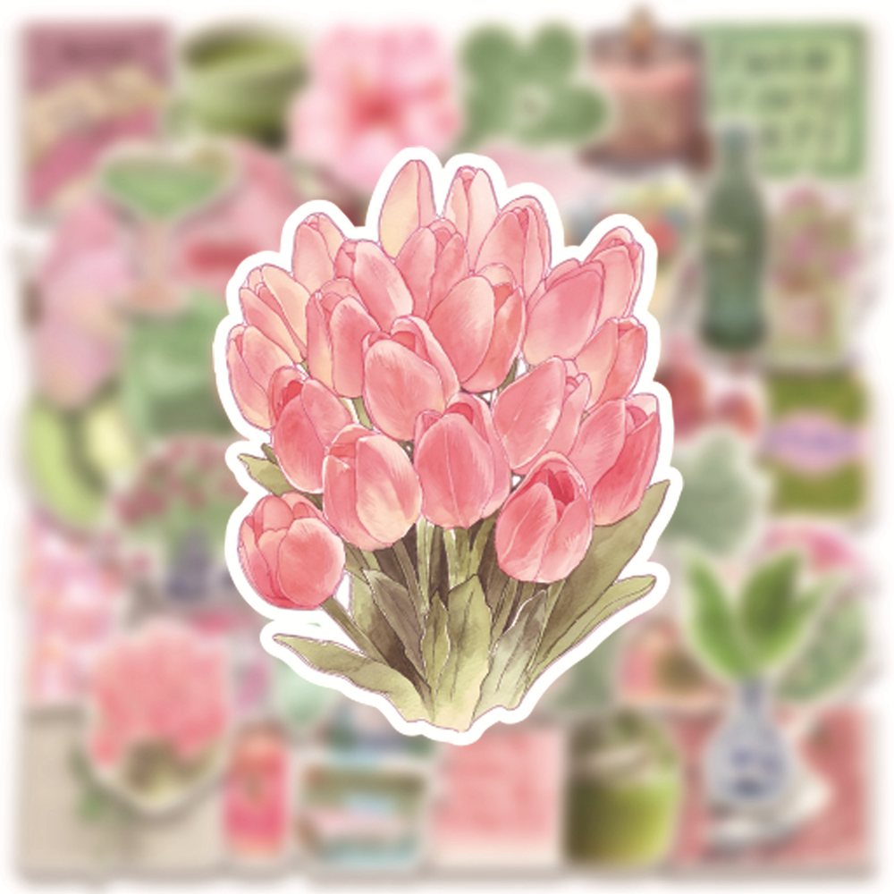 50pcs Ins Wind Pink Green Summ - Sticker Luggage Decorative review and price