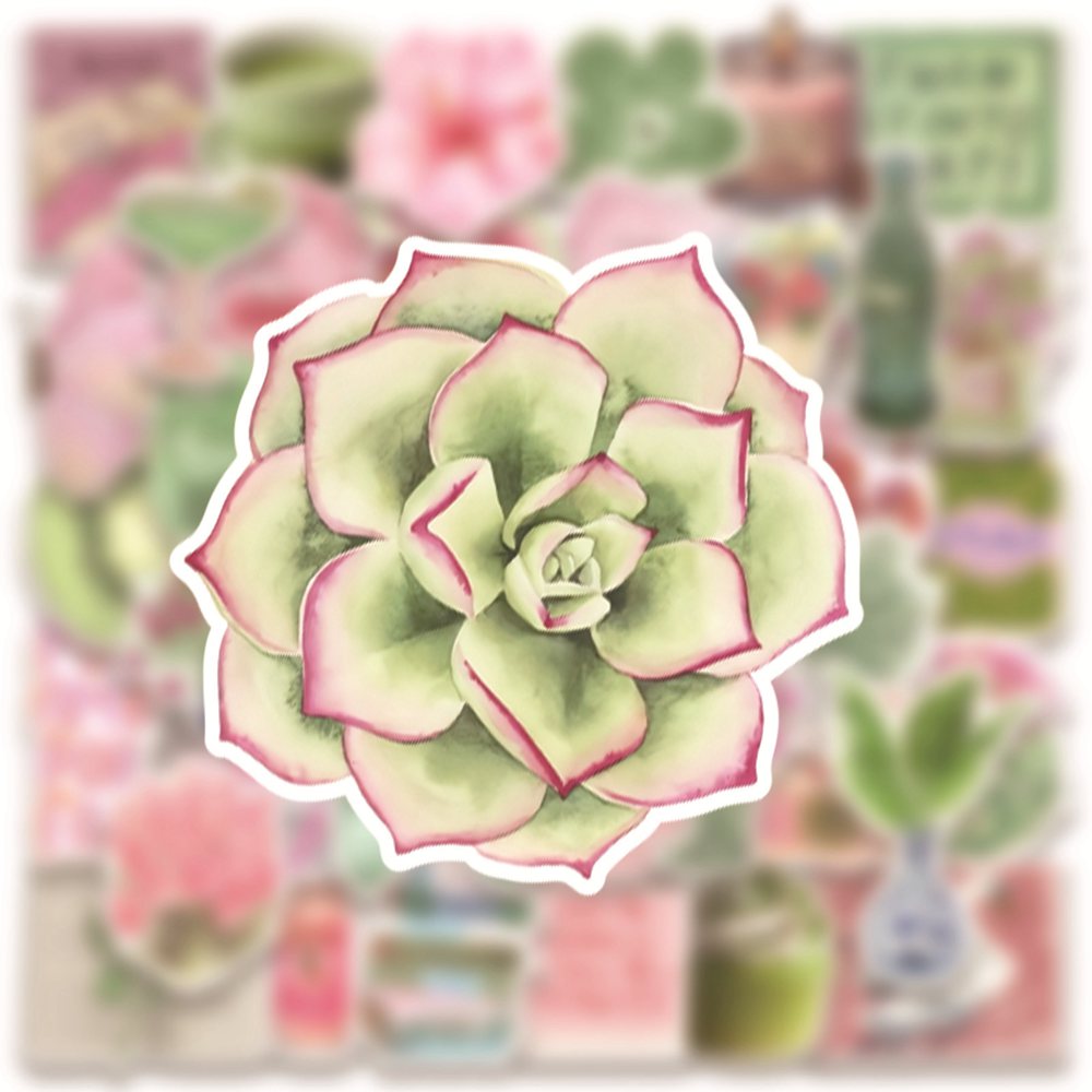 50pcs Ins Wind Pink Green Summ - Sticker Luggage Decorative review and price