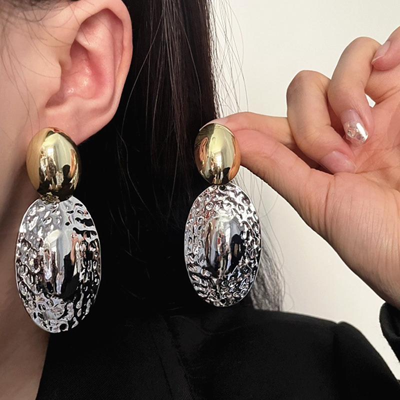 Metal Oval Drop Earrings for W - Travel Accessories Dropshipping review and price