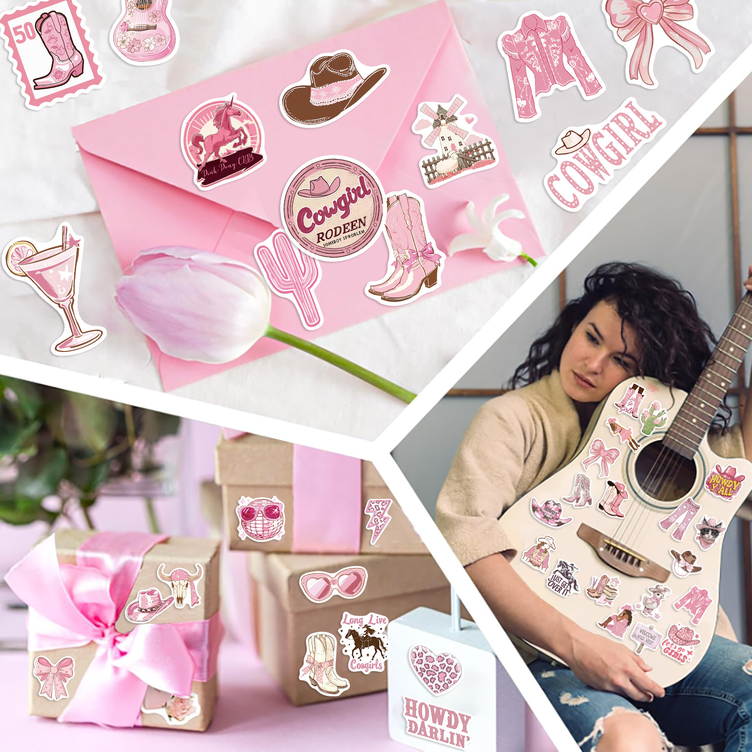 50 Cowgirl Series Decorative P - Sticker Luggage Decorative review and price