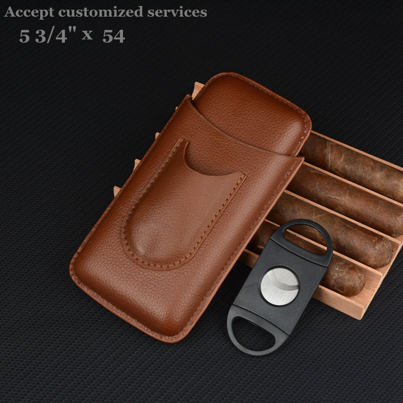 Leather Cigar Case Brown Cigar - Travel Accessories On Sale review and price