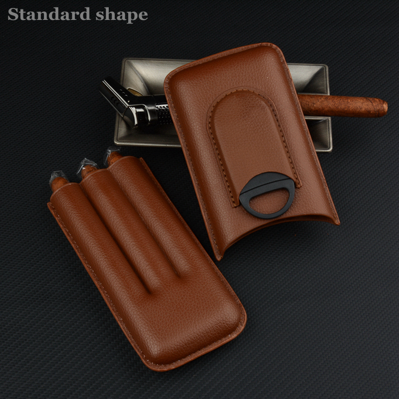 Leather Cigar Case Brown Cigar - Travel Accessories On Sale review and price