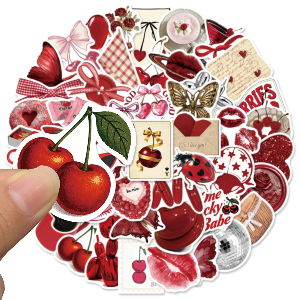 50pcs Cherry Coloured Graffiti - Sticker Luggage Decorative review and price