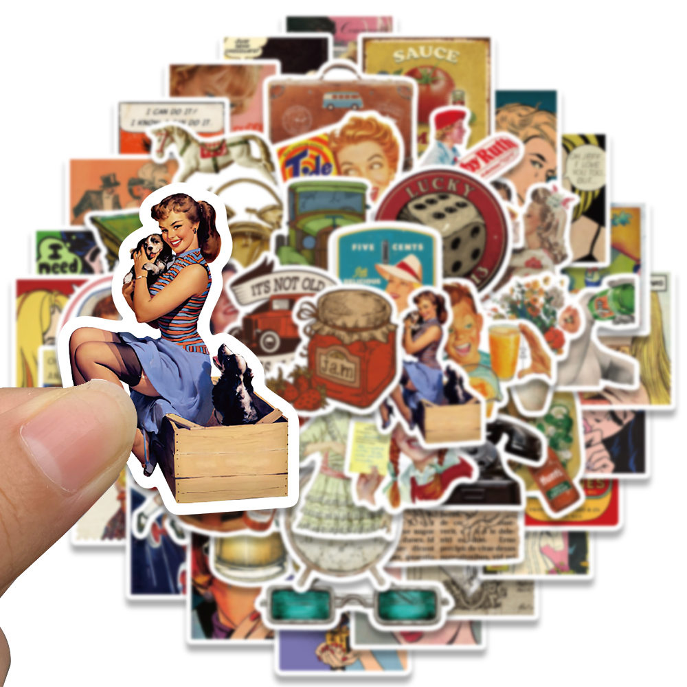 52pcs Classic Retro Graffiti S - Sticker Luggage Decorative review and price