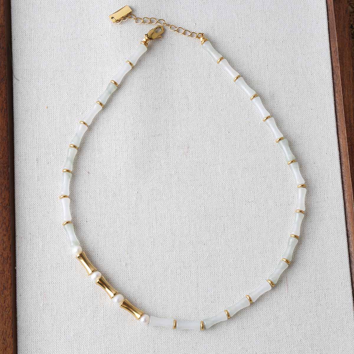 White jade stone bamboo neckla - Travel Accessories Dropshipping review and price