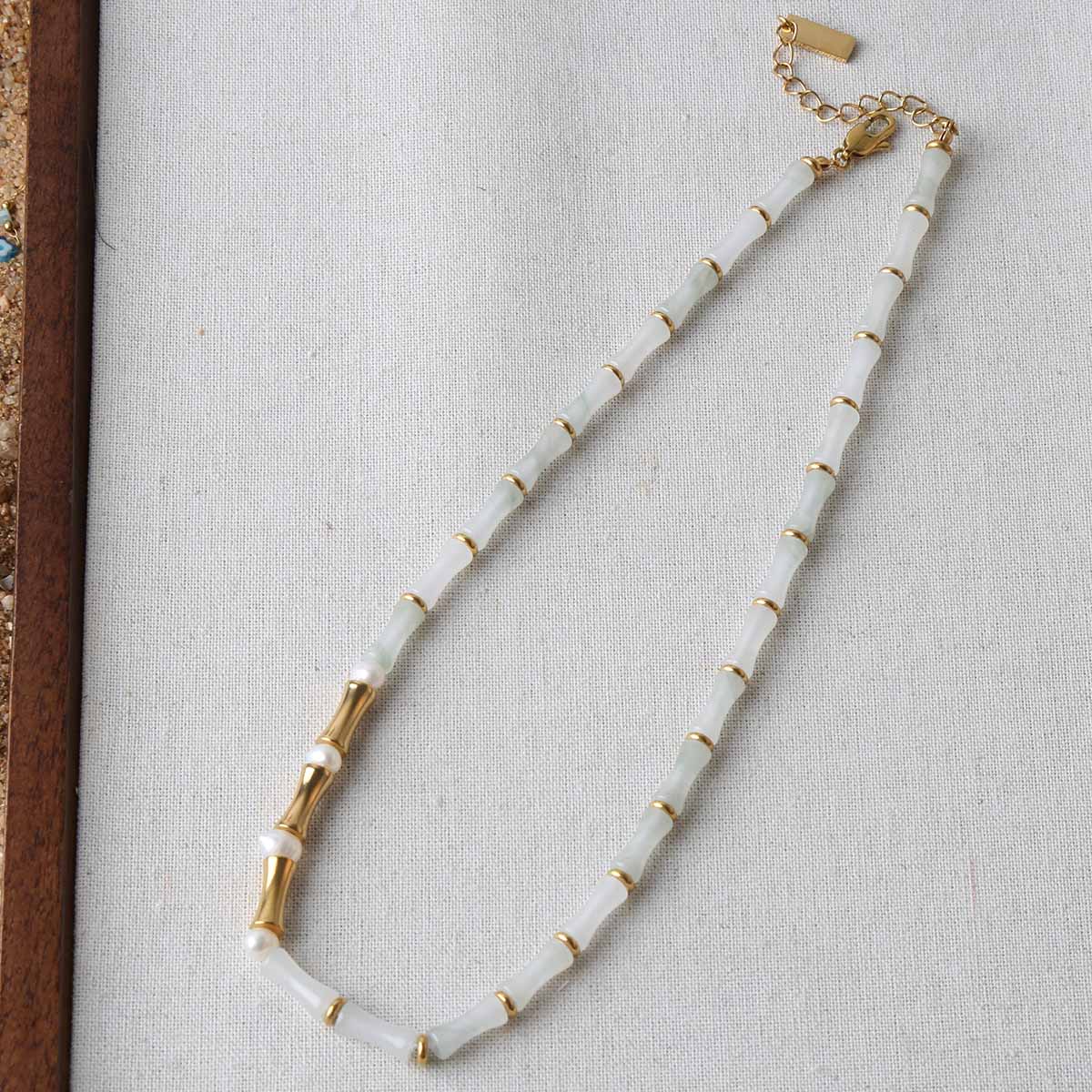 White jade stone bamboo neckla - Travel Accessories Dropshipping review and price