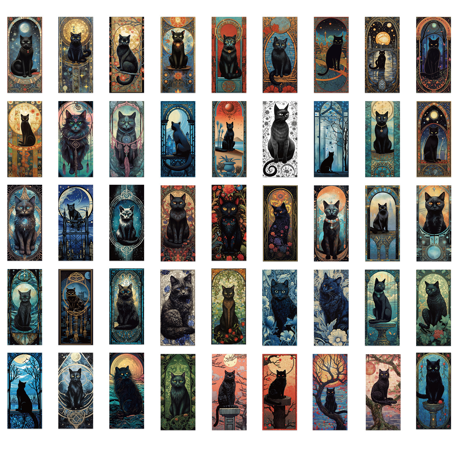 60PCS Dark Gothic Black Cat Ho - Sticker Luggage Decorative review and price