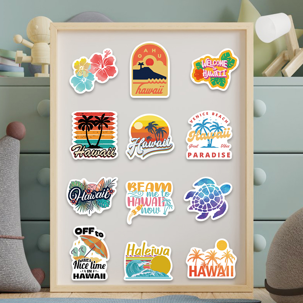 50pcs Hawaii Scenery Sticker C - Sticker Luggage Decorative review and price