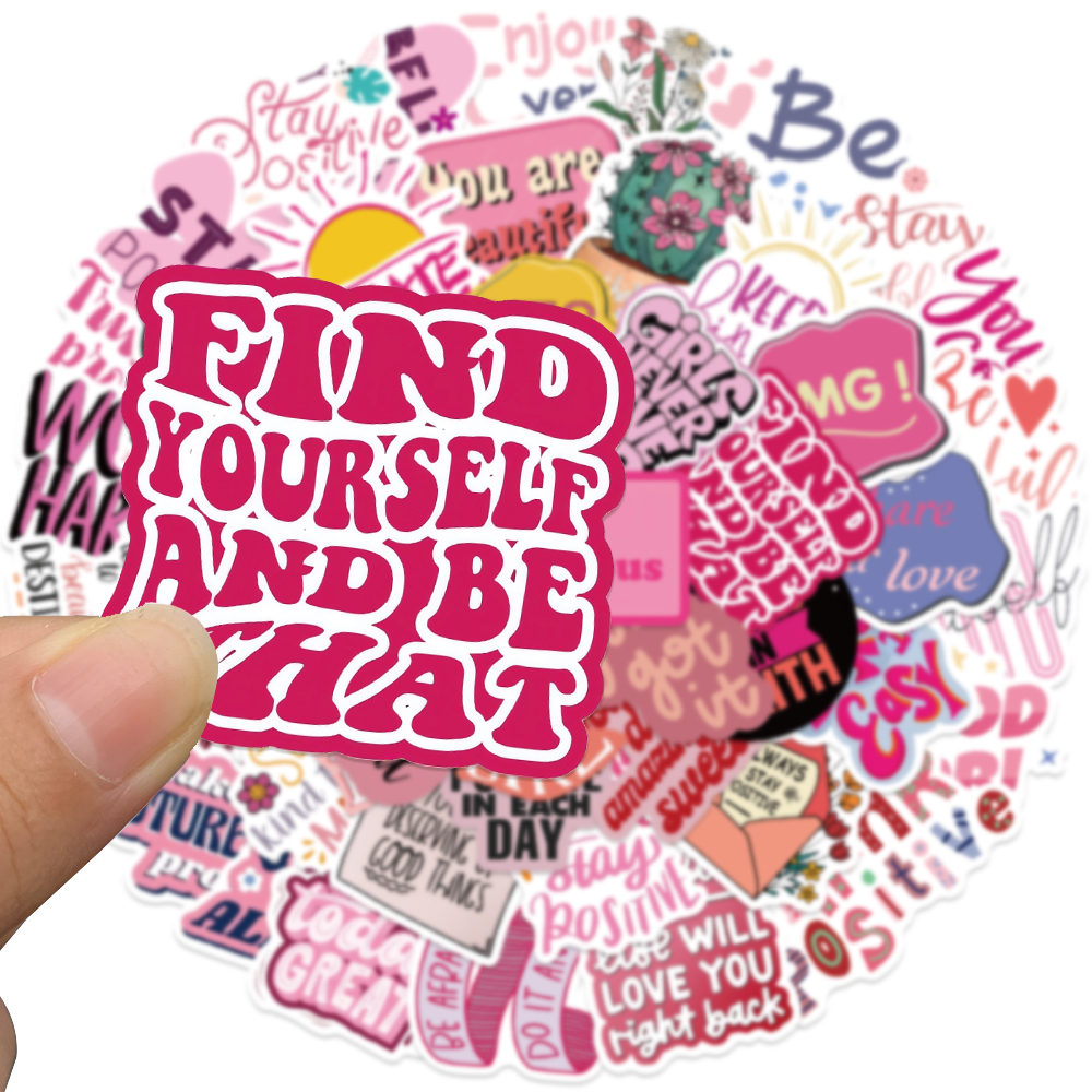 50pcs Pink Inspirational Phras - Sticker Luggage Decorative review and price